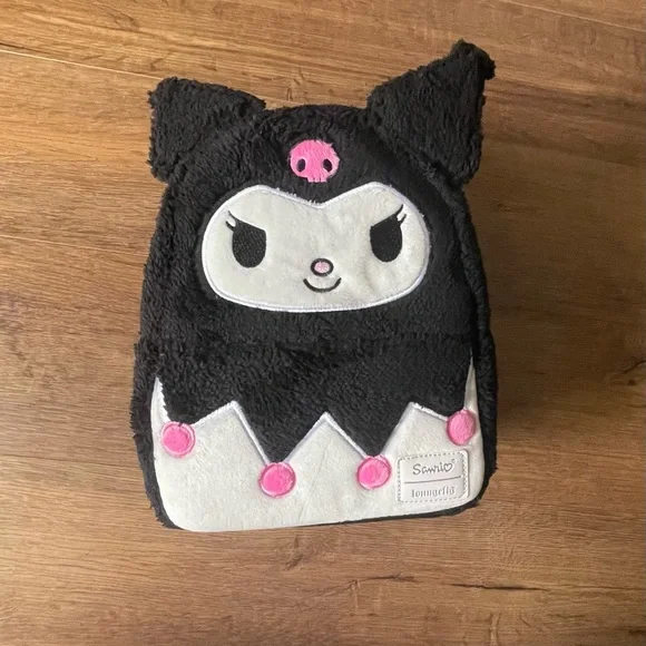 One Left! LOUNGEFLY (Sanrio)-NWT Fluffy Kuromi Mini Backpack - Picture 15 of 15